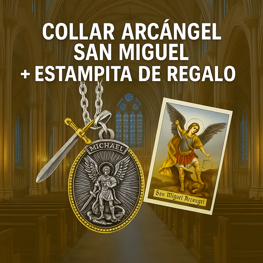 🕊️🛡️ Collar del Arcángel San Miguel + Estampa de Regalo 🎁