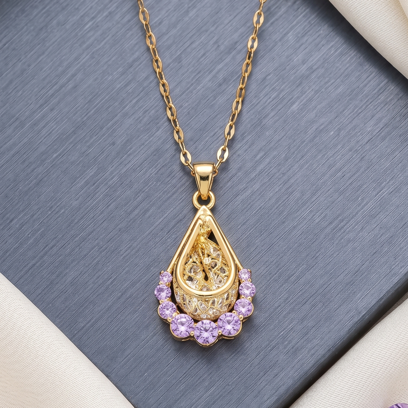 💜 Collar Gota violeta